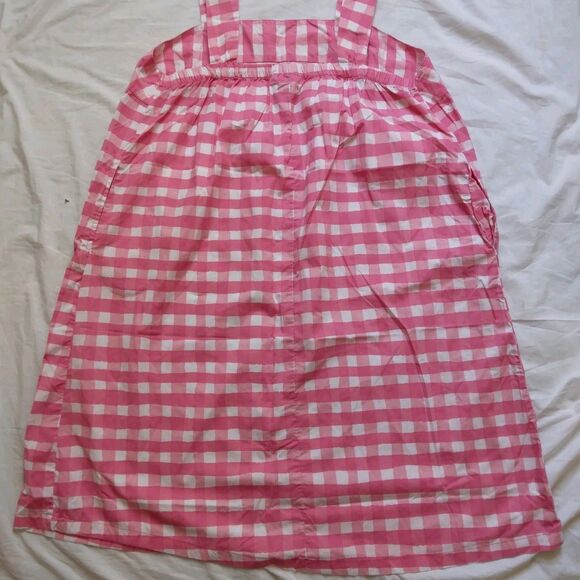 Dreams & Co Pink White Gingham Square Neck Mumu Lounger House Dress Size 1X - Picture 10 of 12